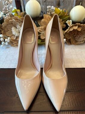 Dior Nude Patent Pointed-Toe Stiletto Heels